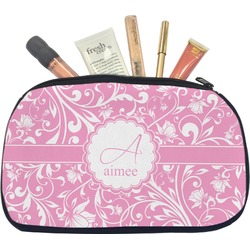 Floral Vine Makeup / Cosmetic Bag - Medium (Personalized)