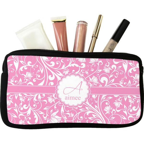 Custom Floral Vine Makeup / Cosmetic Bag - Small (Personalized)