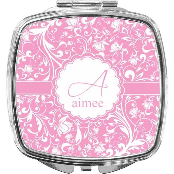 Custom Floral Vine Compact Makeup Mirror (Personalized)