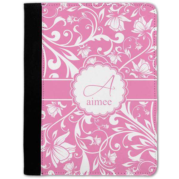Custom Floral Vine Notebook Padfolio - Medium w/ Name and Initial