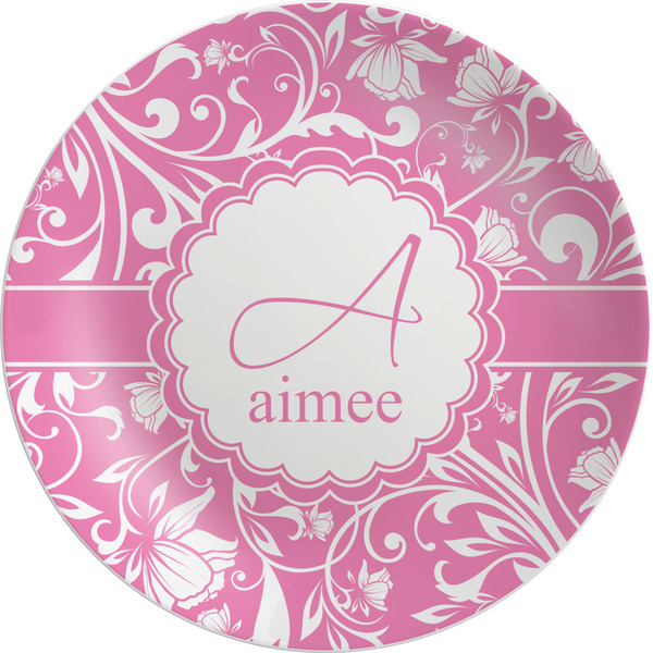 Custom Floral Vine Melamine Salad Plate - 8" (Personalized)