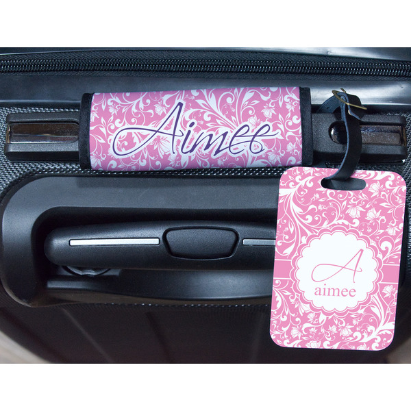 Floral Vine Metal Luggage Tag & Handle Wrap - In Context