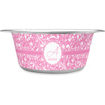 Floral Vine Stainless Steel Dog Bowl - Medium (Personalized)