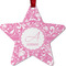 Floral Vine Metal Star Ornament - Double Sided w/ Name and Initial