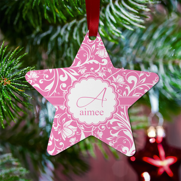 Floral Vine Metal Star Ornament - Lifestyle