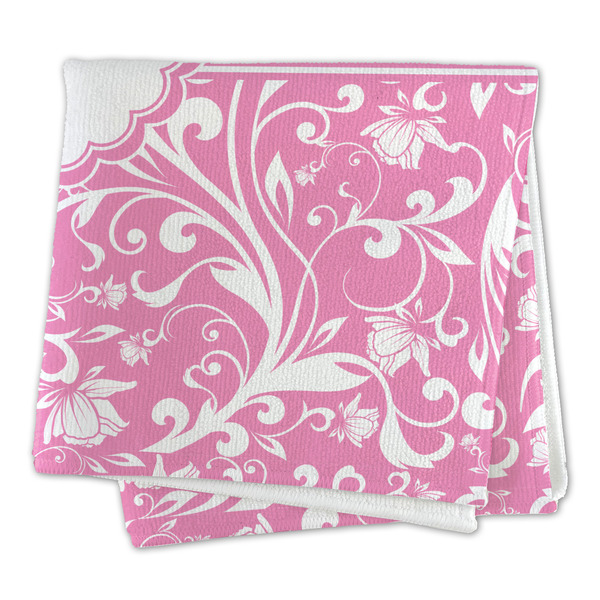 Floral Vine Microfiber Dish Rag - FOLDED (square)