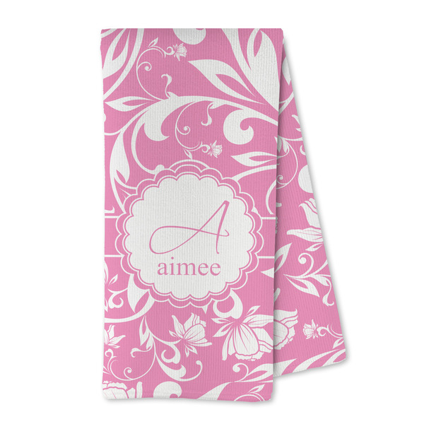 Custom Floral Vine Kitchen Towel - Microfiber (Personalized)