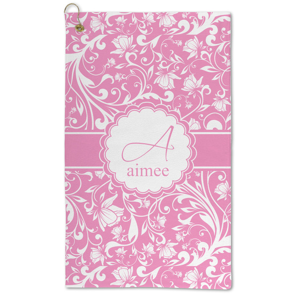Custom Floral Vine Microfiber Golf Towel - Large (Personalized)