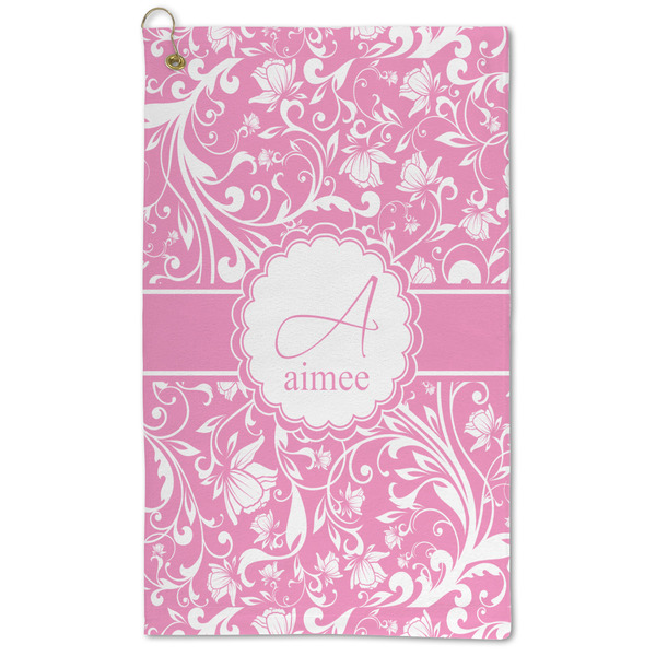 Custom Floral Vine Microfiber Golf Towel (Personalized)