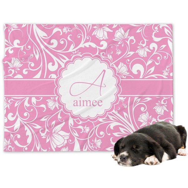 Custom Floral Vine Dog Blanket (Personalized)