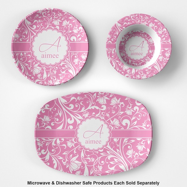 Floral Vine Microwave & Dishwasher Safe CP Plastic Dishware - Group