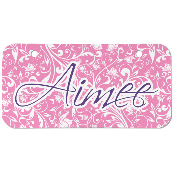 Custom Floral Vine Mini/Bicycle License Plate (2 Holes) (Personalized)