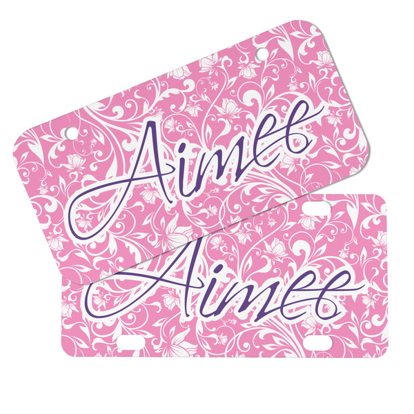 Floral Vine Mini License Plates - MAIN (4 and 2 Holes)