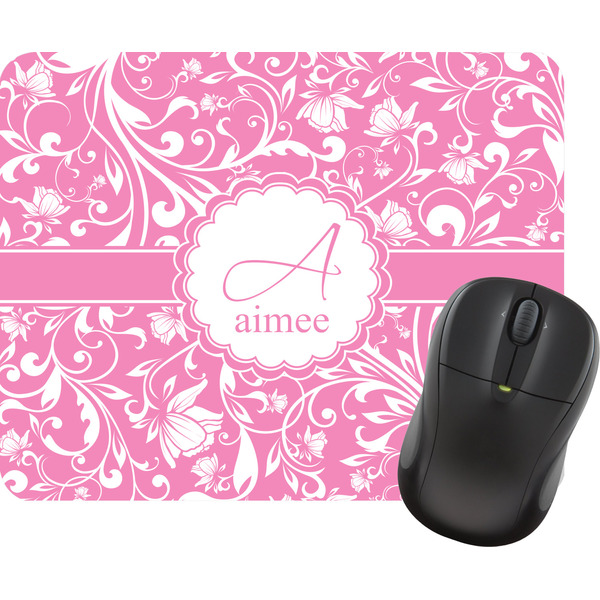 Custom Floral Vine Rectangular Mouse Pad (Personalized)