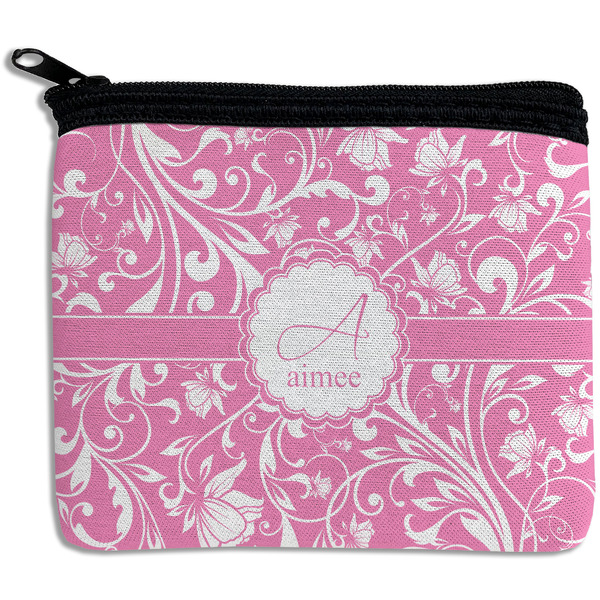 Custom Floral Vine Rectangular Coin Purse (Personalized)