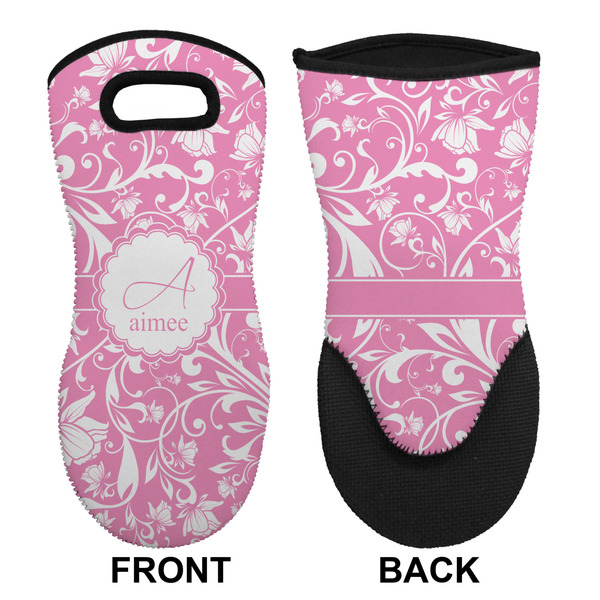 Floral Vine Neoprene Oven Mitt (Front & Back)