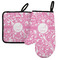 Floral Vine Left Oven Mitt & Pot Holder Set w/ Name and Initial