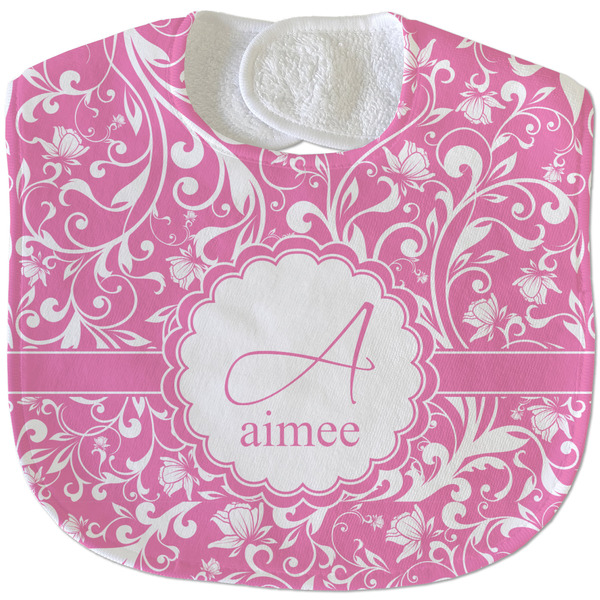 Floral Vine New Baby Bib - Closed and Folded