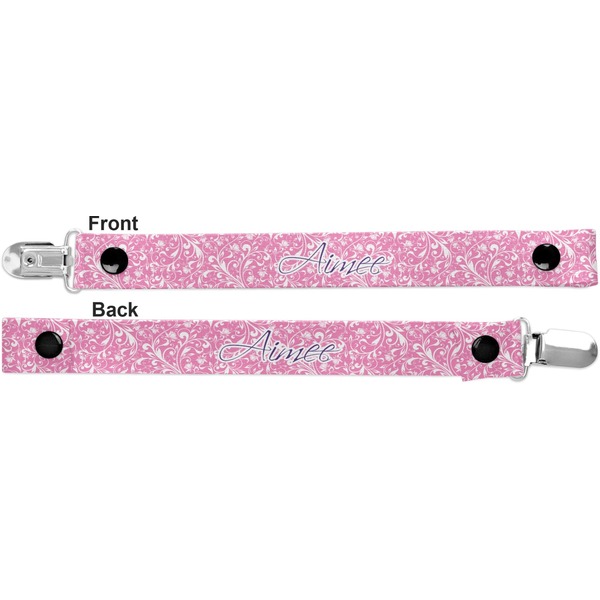 Floral Vine Pacifier Clip - Front and Back