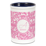 Floral Vine Ceramic Pencil Holders - Blue