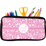 Floral Vine Neoprene Pencil Case - Small w/ Name and Initial