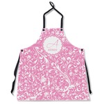 Floral Vine Apron Without Pockets w/ Name and Initial