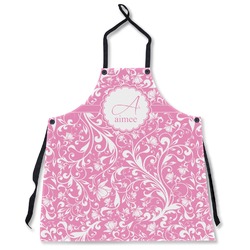 Floral Vine Apron Without Pockets w/ Name and Initial