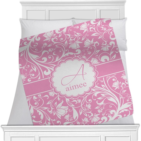 Custom Floral Vine Minky Blanket - Twin / Full - 80"x60" - Double Sided (Personalized)