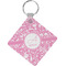 Floral Vine Diamond Plastic Keychain w/ Name and Initial