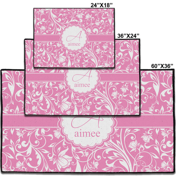 Floral Vine Personalized Door Mat - Group Parent IMF