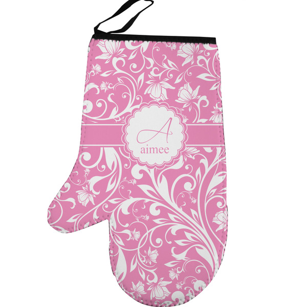 Floral Vine Personalized Oven Mitt - Left
