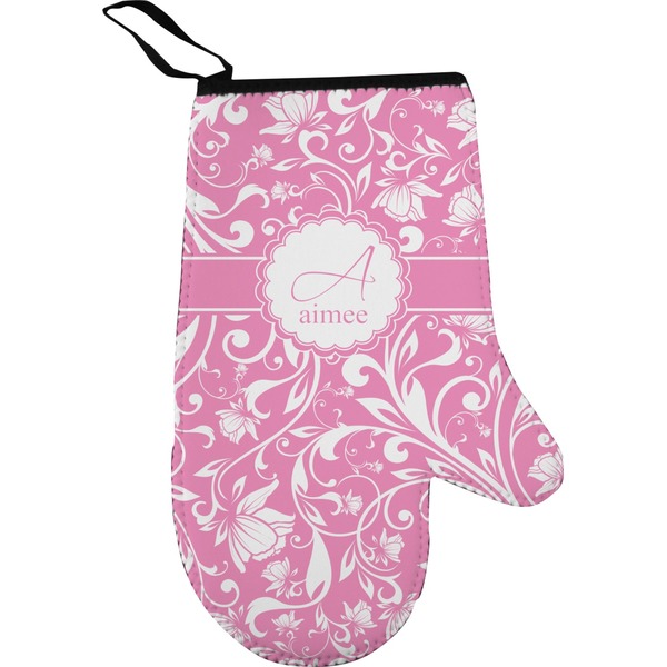 Custom Floral Vine Right Oven Mitt (Personalized)