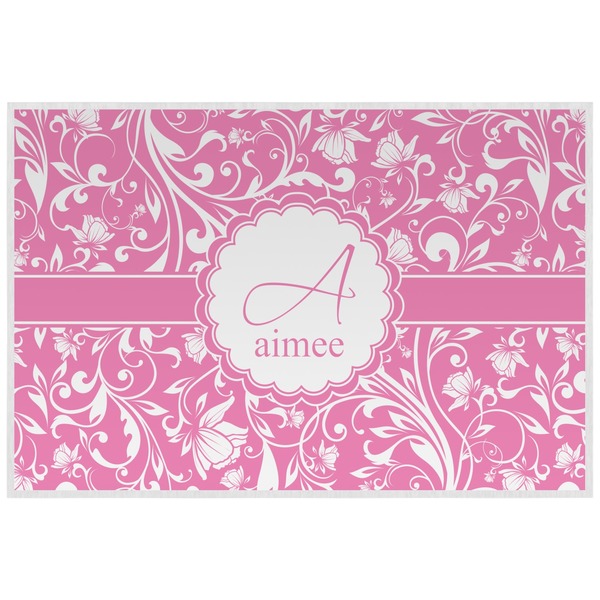 Custom Floral Vine Laminated Placemat w/ Name and Initial