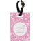 Floral Vine Plastic Luggage Tag - Rectangular w/ Name and Initial