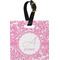 Floral Vine Plastic Luggage Tag - Square w/ Name and Initial