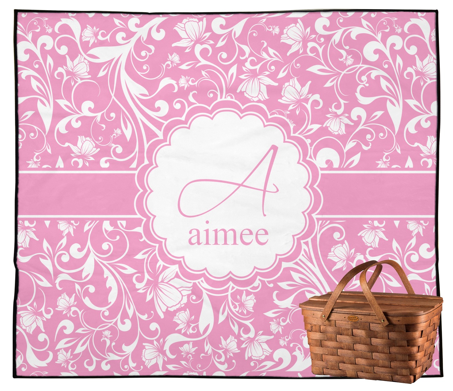 Custom Floral Vine Outdoor Picnic Blanket (Personalized) YouCustomizeIt
