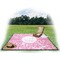 Floral Vine Picnic Blanket - with Basket Hat and Book - in Use
