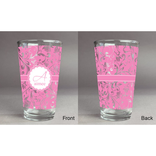 Floral Vine Pint Glass - Full Fill w Transparency - Approval