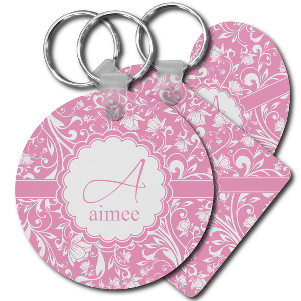 Custom Floral Vine Plastic Keychain (Personalized)