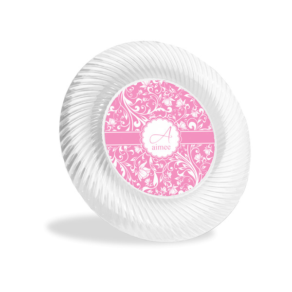 Custom Floral Vine Plastic Party Appetizer & Dessert Plates - 6" (Personalized)