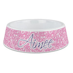 Floral Vine Plastic Dog Bowl - Large (Personalized)