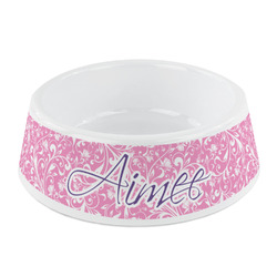 Floral Vine Plastic Dog Bowl - Small (Personalized)