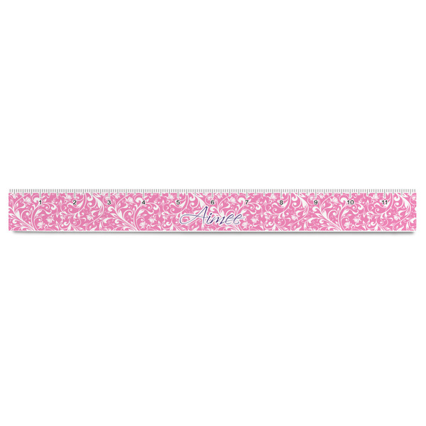 Floral Vine Plastic Ruler - 12" - FRONT
