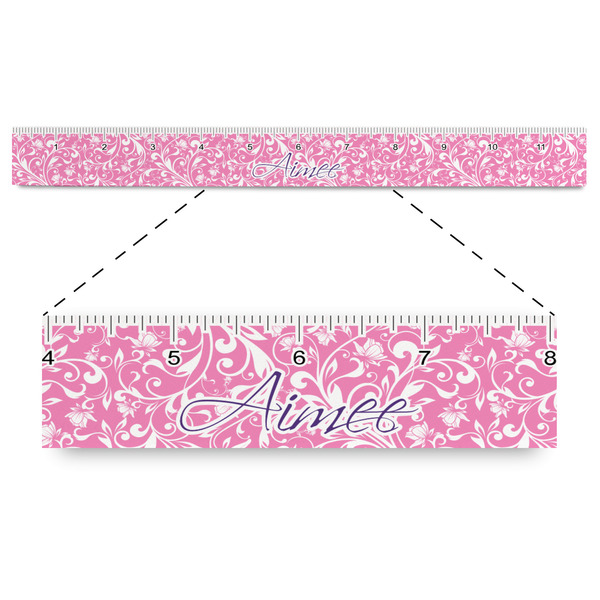 Custom Floral Vine Plastic Ruler - 12" (Personalized)