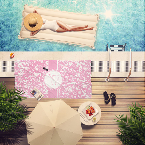 Floral Vine Pool Towel Lifestyle