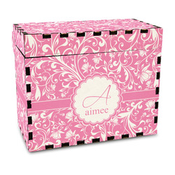 Floral Vine Wood Recipe Box - Full Color Print (Personalized)