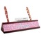 Floral Vine Red Mahogany Nameplates with Business Card Holder - Angle