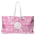 Floral Vine Large Tote Bag with Rope Handles (Personalized)