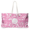 Floral Vine Large Rope Tote Bag - Front View