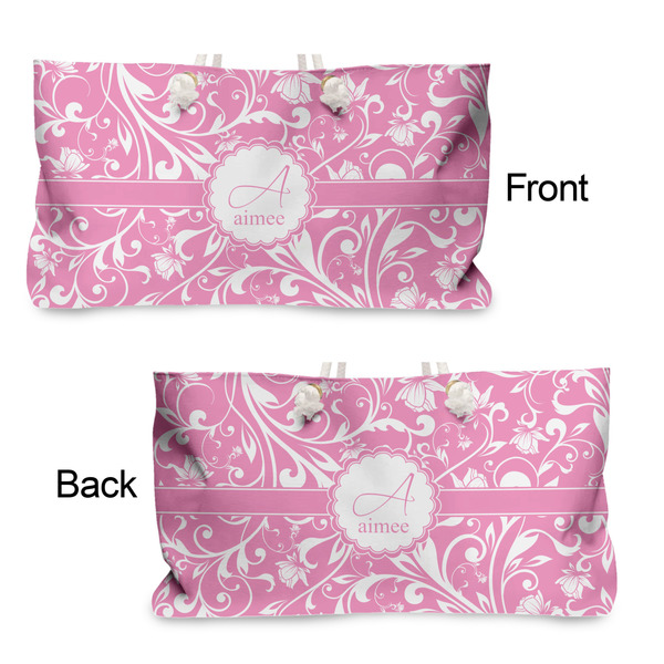Floral Vine Large Rope Tote - From & Back View